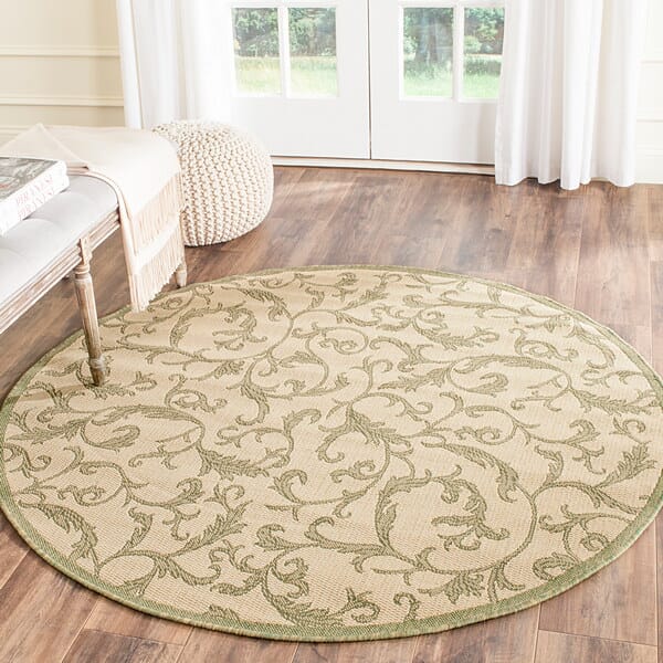 Safavieh Courtyard cy2653 - 1e01 Natural / Olive Rugs - Safavieh - cy2653 - 1e01 - 7sq