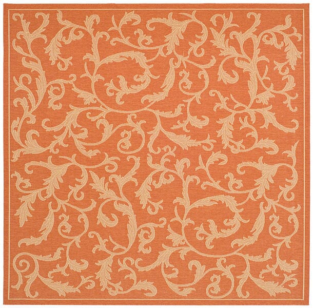 Safavieh Courtyard cy2653 - 3202 Terracotta / Natural Rugs - Safavieh - cy2653 - 3202 - 7sq