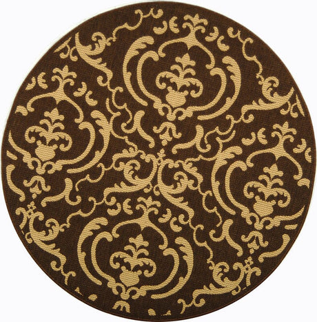 Safavieh Courtyard cy2663 - 3409 Chocolate / Natural Rugs - Safavieh - cy2663 - 3409 - 5r