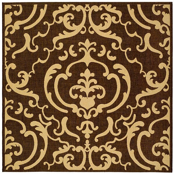 Safavieh Courtyard cy2663 - 3409 Chocolate / Natural Rugs - Safavieh - cy2663 - 3409 - 7sq