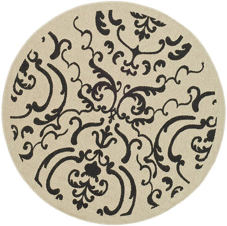 Safavieh Courtyard cy2663 - 3901 Sand / Black Rugs - Safavieh - cy2663 - 3901 - 5r