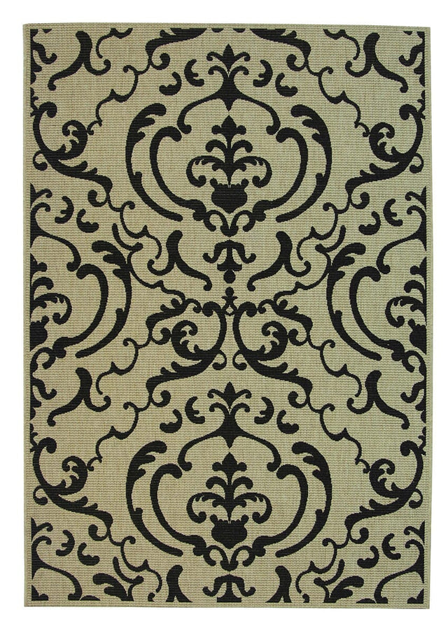 Safavieh Courtyard cy2663 - 3901 Sand / Black Rugs - Safavieh - cy2663 - 3901 - 5r