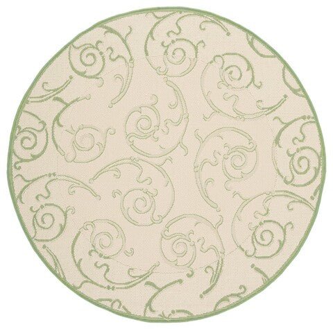 Safavieh Courtyard cy2665 - 1e01 Natural / Olive Rugs - Safavieh - cy2665 - 1e01 - 7sq