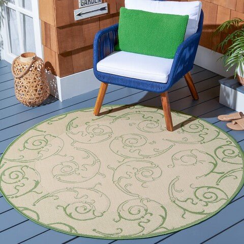 Safavieh Courtyard cy2665 - 1e01 Natural / Olive Rugs - Safavieh - cy2665 - 1e01 - 7sq