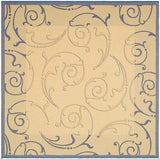 Safavieh Courtyard cy2665 - 3101 Natural / Blue Rugs - Safavieh - cy2665 - 3101 - 7sq