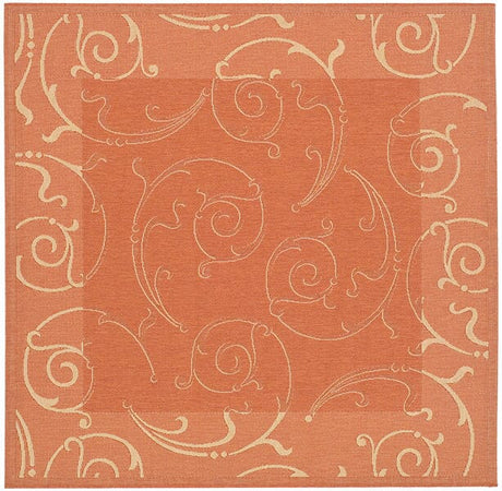 Safavieh Courtyard cy2665 - 3202 Terracotta / Natural Rugs - Safavieh - cy2665 - 3202 - 7sq