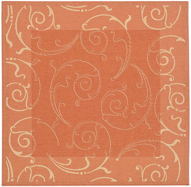 Safavieh Courtyard cy2665 - 3202 Terracotta / Natural Rugs - Safavieh - cy2665 - 3202 - 7sq