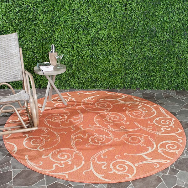 Safavieh Courtyard cy2665 - 3202 Terracotta / Natural Rugs - Safavieh - cy2665 - 3202 - 7sq