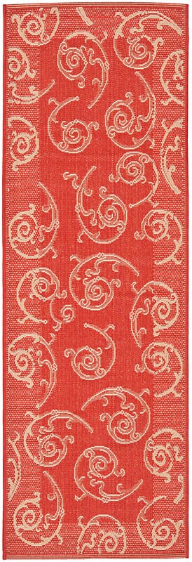 Safavieh Courtyard Cy2665 - 3707 Red / Natural Rugs - Safavieh - cy2665 - 3707 - 27
