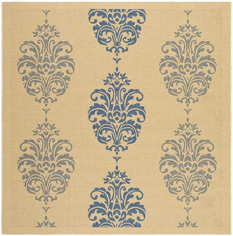 Safavieh Courtyard cy2720 - 3101 Natural / Blue Rugs - Safavieh - cy2720 - 3101 - 7sq