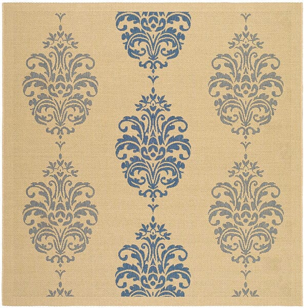 Safavieh Courtyard cy2720 - 3101 Natural / Blue Rugs - Safavieh - cy2720 - 3101 - 7sq