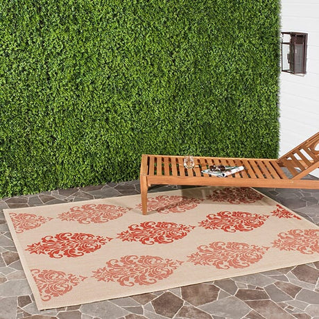 Safavieh Courtyard cy2720 - 3701 Beige / Red Rugs - Safavieh - cy2720 - 3701 - 1