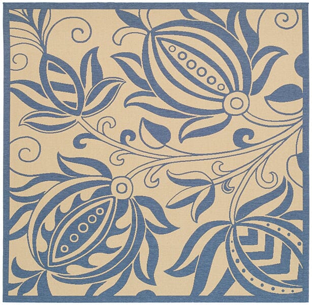 Safavieh Courtyard cy2961 - 3101 Natural / Blue Rugs - Safavieh - cy2961 - 3101 - 7sq