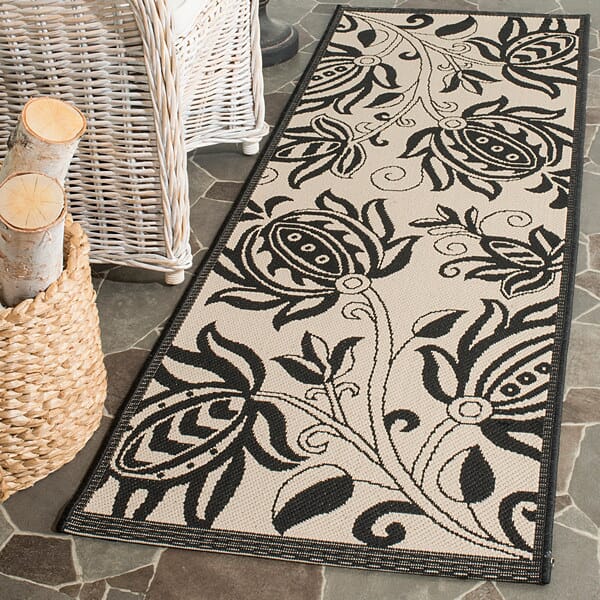 Safavieh Courtyard cy2961 - 3901 Sand / Black Rugs - Safavieh - cy2961 - 3901 - 7sq