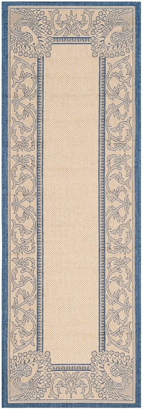 Safavieh Courtyard cy2965 - 3101 Natural / Blue Rugs - Safavieh - cy2965 - 3101 - 210