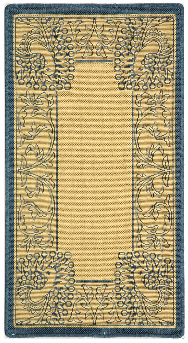 Safavieh Courtyard cy2965 - 3101 Natural / Blue Rugs - Safavieh - cy2965 - 3101 - 6