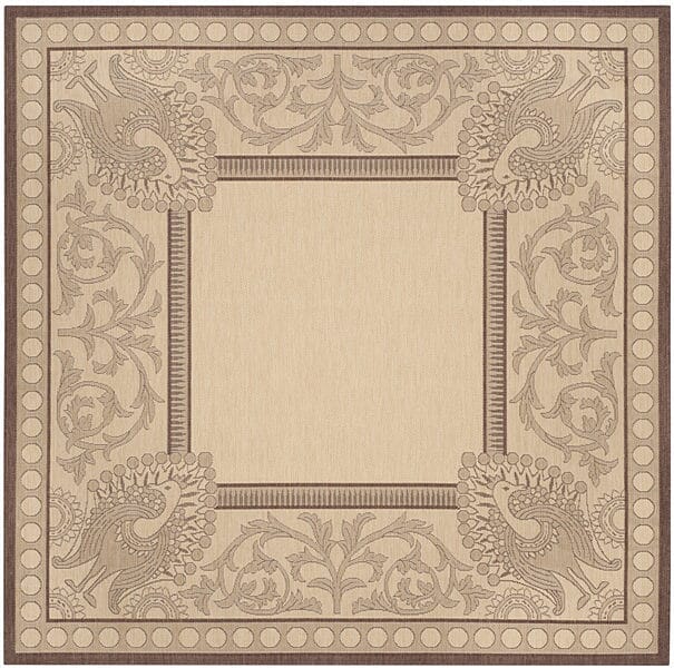 Safavieh Courtyard cy2965 - 3401 Natural / Chocolate Rugs - Safavieh - cy2965 - 3401 - 7sq