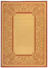 Safavieh Courtyard cy2965 - 3701 Natural / Red Rugs - Safavieh - cy2965 - 3701 - 6
