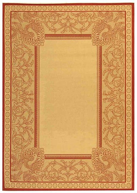 Safavieh Courtyard cy2965 - 3701 Natural / Red Rugs - Safavieh - cy2965 - 3701 - 6