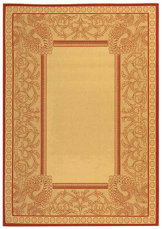 Safavieh Courtyard cy2965 - 3701 Natural / Red Rugs - Safavieh - cy2965 - 3701 - 6