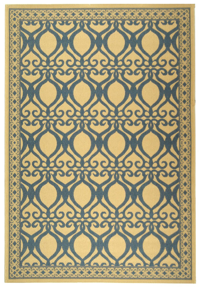 Safavieh Courtyard Cy3040 - 3101 Natural / Blue Rugs - Safavieh - cy3040 - 3101 - 2