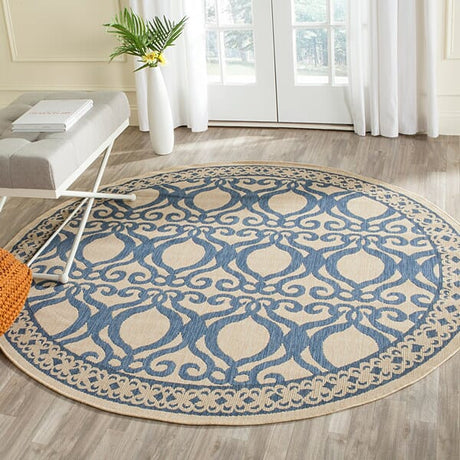 Safavieh Courtyard Cy3040 - 3101 Natural / Blue Rugs - Safavieh - cy3040 - 3101 - 27