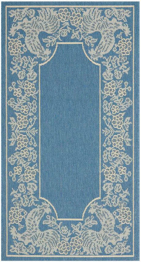 Safavieh Courtyard Cy3305 - 3103 Blue / Natural Rugs - Safavieh - cy3305 - 3103 - 5r