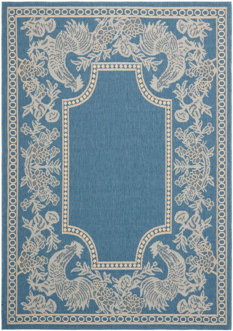 Safavieh Courtyard Cy3305 - 3103 Blue / Natural Rugs - Safavieh - cy3305 - 3103 - 5r