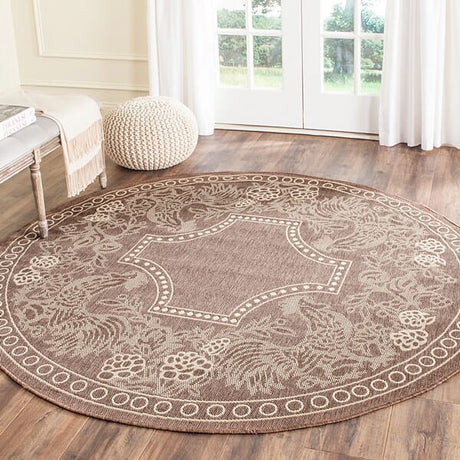 Safavieh Courtyard Cy3305 - 3409 Chocolate / Natural Rugs - Safavieh - cy3305 - 3409 - 7sq