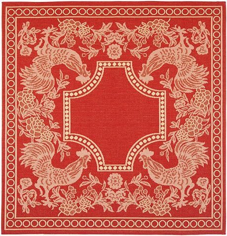 Safavieh Courtyard Cy3305 - 3707 Red / Natural Rugs - Safavieh - cy3305 - 3707 - 7sq