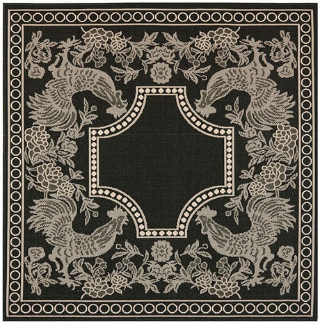 Safavieh Courtyard Cy3305 - 3908 Black / Sand Rugs - Safavieh - cy3305 - 3908 - 7sq