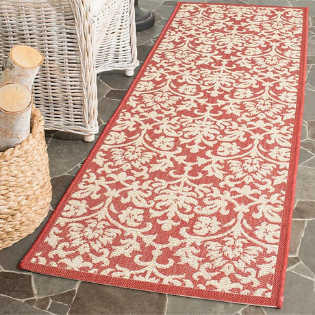 Safavieh Courtyard cy3416 - 3707 Red / Natural Rugs - Safavieh - cy3416 - 3707 - 7sq