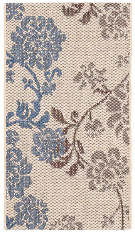 Safavieh Courtyard 2'-0" x 3'-7" Rug in Natural Brown / Blue