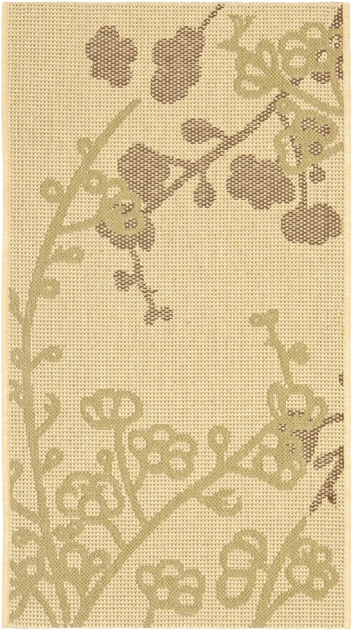 Safavieh Courtyard 2'-0" x 3'-7" Rug in Natural / Olive