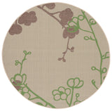 Safavieh Courtyard 5'-3" x 5'-3" Rug in Natural / Olive