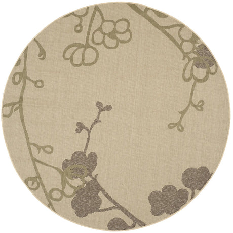 Safavieh Courtyard 6'-7" x 6'-7" Rug in Natural / Olive