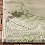 Safavieh Courtyard 4'-0" x 5'-7" Rug in Natural / Olive