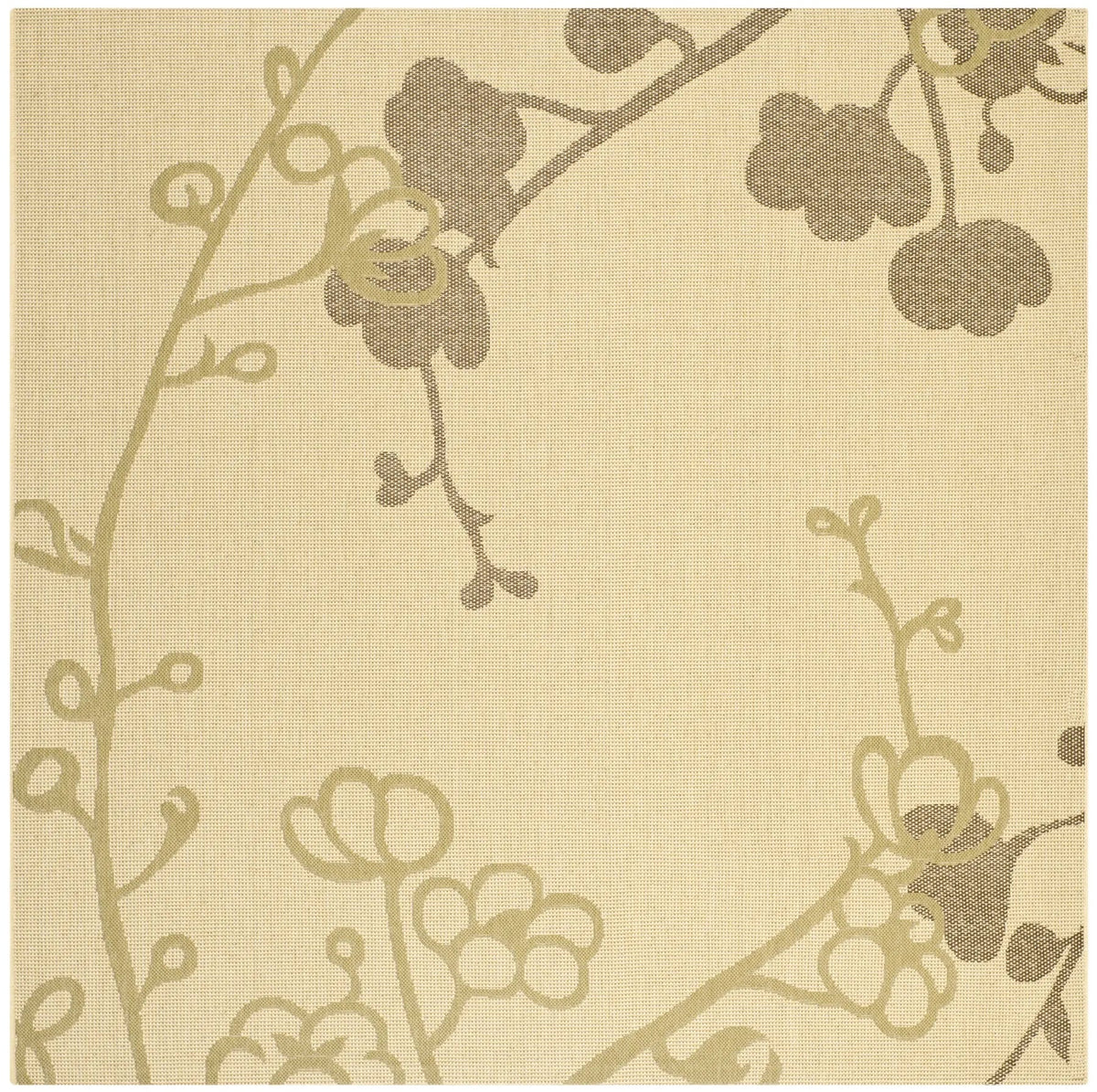 Safavieh Courtyard 6'-7" x 6'-7" Rug in Natural / Olive