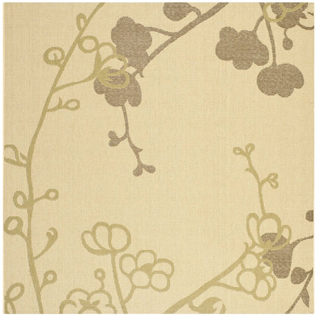 Safavieh Courtyard 6'-7" x 6'-7" Rug in Natural / Olive