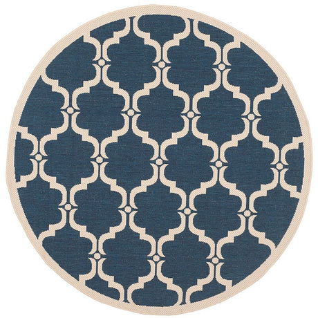 Safavieh Courtyard Cy6009 - 268 Navy / Beige Rugs - Safavieh - cy6009 - 268 - 5r