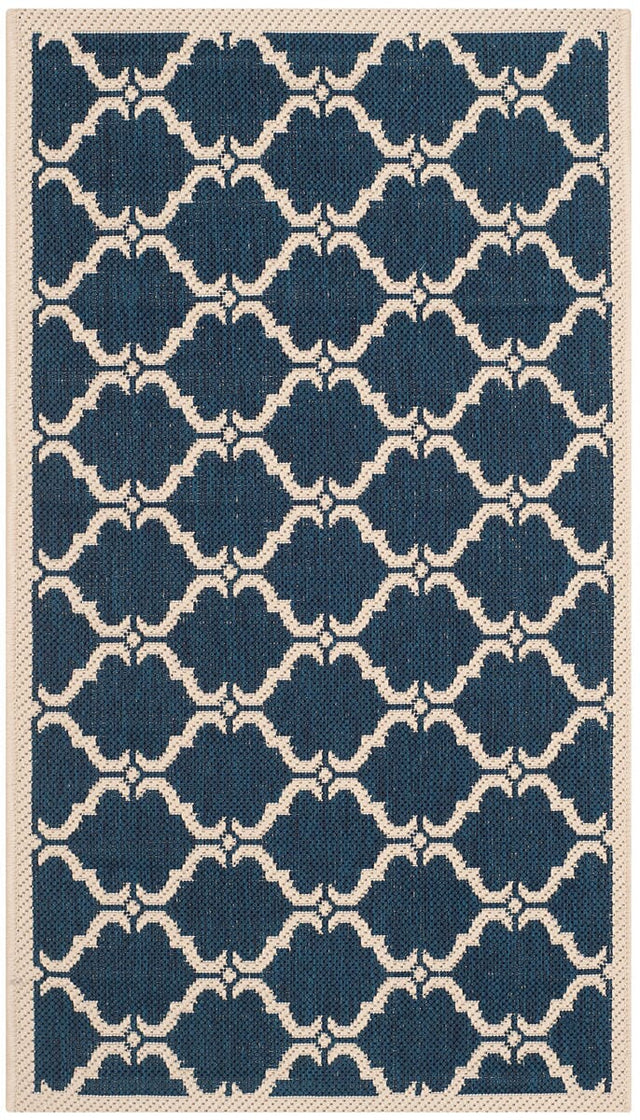 Safavieh Courtyard Cy6009 - 268 Navy / Beige Rugs - Safavieh - cy6009 - 268 - 5r