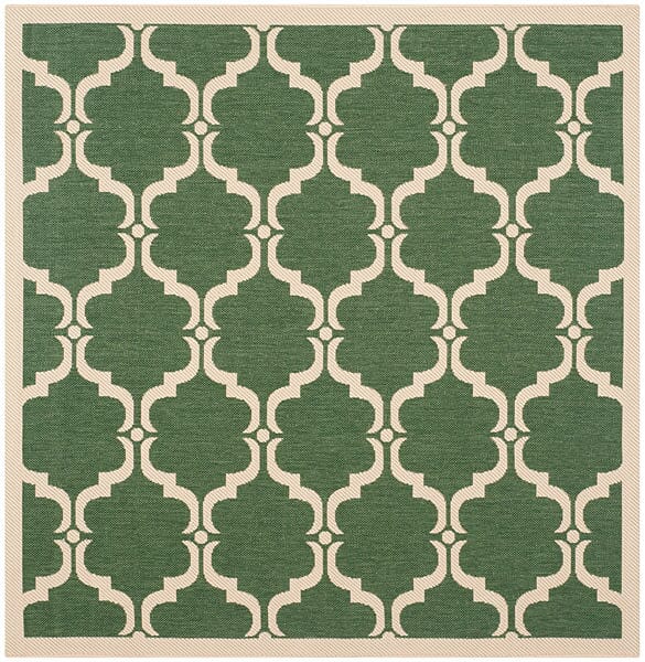 Safavieh Courtyard Cy6009 - 332 Dark Green / Beige Rugs - Safavieh - cy6009 - 332 - 5sq