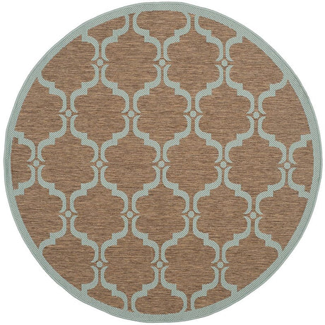 Safavieh Courtyard Cy6009 - 337 Brown / Aqua Rugs - Safavieh - cy6009 - 337 - 5r