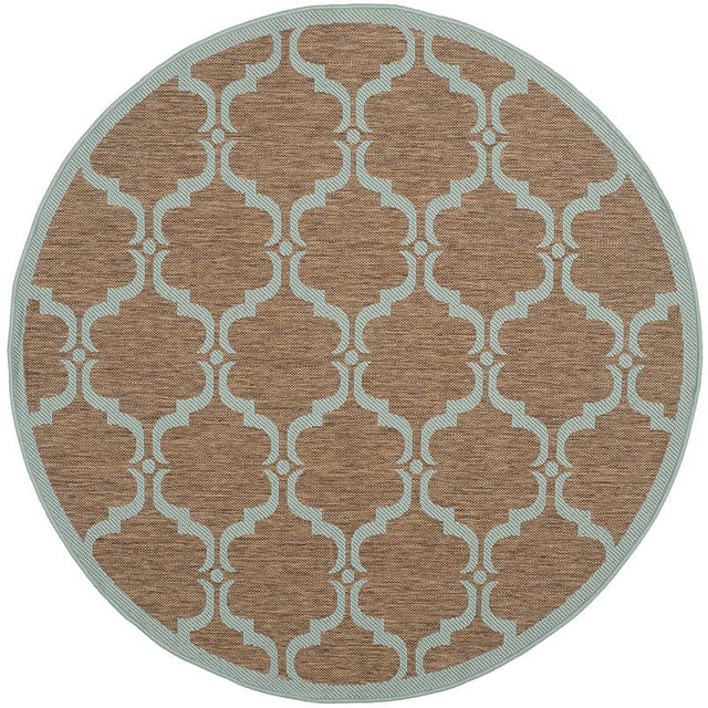 Safavieh Courtyard Cy6009 - 337 Brown / Aqua Rugs - Safavieh - cy6009 - 337 - 5r