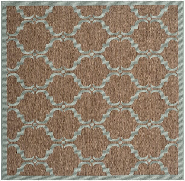 Safavieh Courtyard Cy6009 - 337 Brown / Aqua Rugs - Safavieh - cy6009 - 337 - 5r