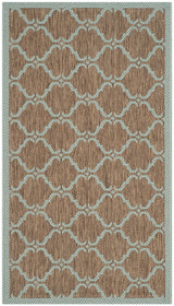 Safavieh Courtyard Cy6009 - 337 Brown / Aqua Rugs - Safavieh - cy6009 - 337 - 5r