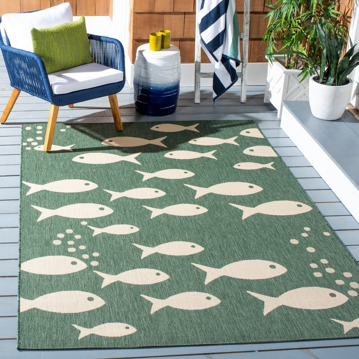 Safavieh Courtyard Cy6012 - 322 Dark Green/Ivory Rugs - Safavieh - cy6012 - 322 - 2