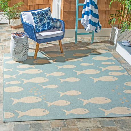Safavieh Courtyard Cy6012 Aqua/Beige Rug - Safavieh - cy6012 - 223 - 2
