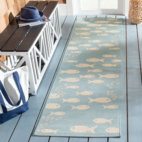 Safavieh Courtyard Cy6012 Aqua/Beige Rug - Safavieh - cy6012 - 223 - 3