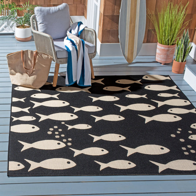 Safavieh Courtyard Cy6012 Black/Beige Rug - Safavieh - cy6012 - 256 - 3